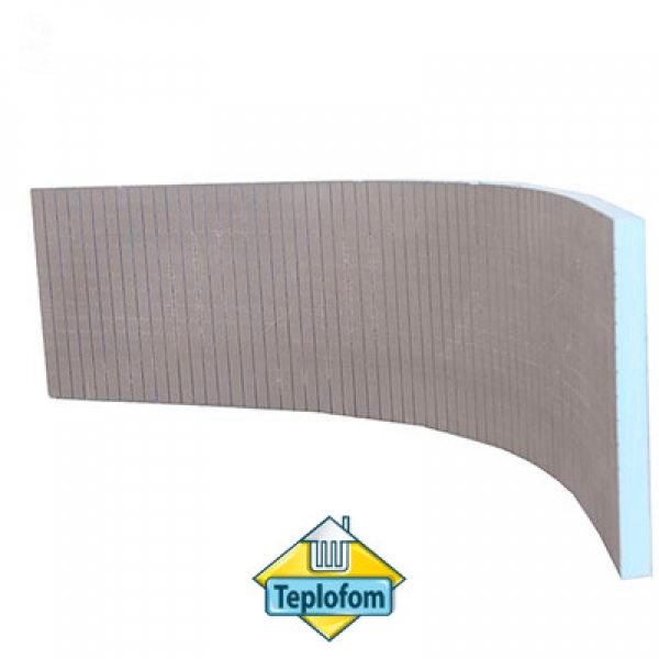 Teplofom+ XPS, односторонний слой (1250x600 мм) с пропилом (поперечный или продольный)